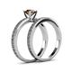 5 - Janina Classic Smoky Quartz Solitaire Bridal Set Ring 