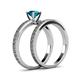 5 - Janina Classic London Blue Topaz Solitaire Bridal Set Ring 