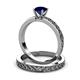 3 - Maren Classic Blue Sapphire Solitaire Bridal Set Ring 