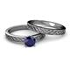 4 - Maren Classic Blue Sapphire Solitaire Bridal Set Ring 
