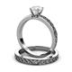 3 - Maren Classic White Sapphire Solitaire Bridal Set Ring 