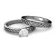 4 - Maren Classic White Sapphire Solitaire Bridal Set Ring 