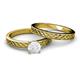 4 - Maren Classic White Sapphire Solitaire Bridal Set Ring 