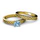 4 - Maren Classic Aquamarine Solitaire Bridal Set Ring 