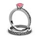 3 - Maren Classic Pink Tourmaline Solitaire Bridal Set Ring 