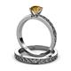 3 - Maren Classic Citrine Solitaire Bridal Set Ring 