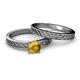 4 - Maren Classic Citrine Solitaire Bridal Set Ring 