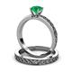 3 - Maren Classic Emerald Solitaire Bridal Set Ring 