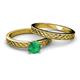4 - Maren Classic Emerald Solitaire Bridal Set Ring 
