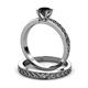 3 - Maren Classic Black Diamond Solitaire Bridal Set Ring 