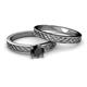 4 - Maren Classic Black Diamond Solitaire Bridal Set Ring 