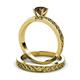 3 - Maren Classic Smoky Quartz Solitaire Bridal Set Ring 