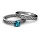 4 - Maren Classic London Blue Topaz Solitaire Bridal Set Ring 