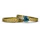 1 - Maren Classic Blue Diamond Solitaire Bridal Set Ring 