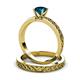 3 - Maren Classic Blue Diamond Solitaire Bridal Set Ring 