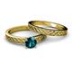 4 - Maren Classic Blue Diamond Solitaire Bridal Set Ring 