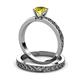 3 - Maren Classic Yellow Diamond Solitaire Bridal Set Ring 