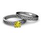 4 - Maren Classic Yellow Diamond Solitaire Bridal Set Ring 