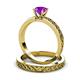 3 - Maren Classic Amethyst Solitaire Bridal Set Ring 