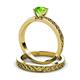 3 - Maren Classic Peridot Solitaire Bridal Set Ring 