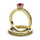 3 - Maren Classic Rhodolite Garnet Solitaire Bridal Set Ring 