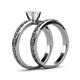 5 - Maren Classic White Sapphire Solitaire Bridal Set Ring 