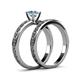 5 - Maren Classic Aquamarine Solitaire Bridal Set Ring 