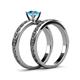5 - Maren Classic Blue Topaz Solitaire Bridal Set Ring 