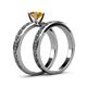 5 - Maren Classic Citrine Solitaire Bridal Set Ring 