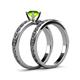 5 - Maren Classic Peridot Solitaire Bridal Set Ring 