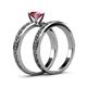 5 - Maren Classic Rhodolite Garnet Solitaire Bridal Set Ring 