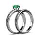 5 - Maren Classic Emerald Solitaire Bridal Set Ring 