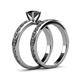5 - Maren Classic Black Diamond Solitaire Bridal Set Ring 