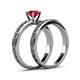 5 - Maren Classic Ruby Solitaire Bridal Set Ring 