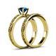 5 - Maren Classic Blue Diamond Solitaire Bridal Set Ring 