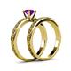 5 - Maren Classic Amethyst Solitaire Bridal Set Ring 