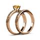 5 - Maren Classic Citrine Solitaire Bridal Set Ring 