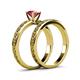 5 - Maren Classic Rhodolite Garnet Solitaire Bridal Set Ring 