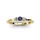 3 - Twyla Diamond and Blue Sapphire Three Stone Ring 