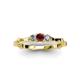 3 - Twyla Diamond and Red Garnet Three Stone Ring 