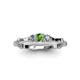 3 - Twyla Diamond and Green Garnet Three Stone Ring 