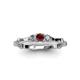 3 - Twyla Diamond and Red Garnet Three Stone Ring 