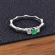 2 - Twyla Diamond and Emerald Three Stone Ring 