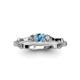 3 - Twyla Diamond and Blue Topaz Three Stone Ring 