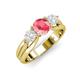 3 - Alyssa Pink Tourmaline and White Sapphire Three Stone Engagement Ring 