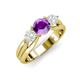 3 - Alyssa Amethyst and White Sapphire Three Stone Engagement Ring 