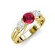 3 - Alyssa Ruby and White Sapphire Three Stone Engagement Ring 