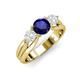 3 - Alyssa Blue and White Sapphire Three Stone Engagement Ring 