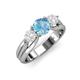 3 - Alyssa Blue Topaz and White Sapphire Three Stone Engagement Ring 
