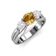 3 - Alyssa Citrine and White Sapphire Three Stone Engagement Ring 